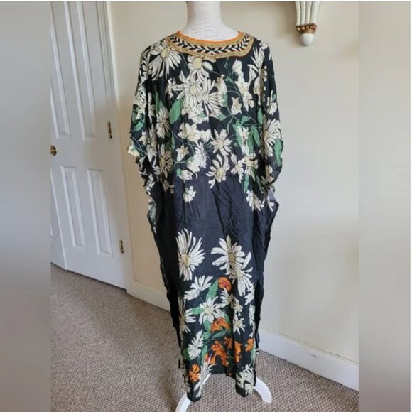 Anthropologie Blank Floral Print Midi Caftan size OS - Picture 5 of 8
